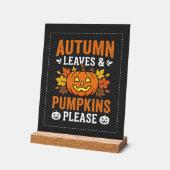 Herbstlaub-Kürbis-Halloween-Design Acrylschild (Winkel)