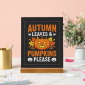 Herbstlaub-Kürbis-Halloween-Design Acrylschild (Hochzeit)