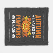 Herbstlaub-Kürbis-Halloween-Design Fleecedecke (Vorderseite (Horizontal))
