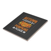 Herbstlaub-Kürbis-Halloween-Design Fliese (Seite)
