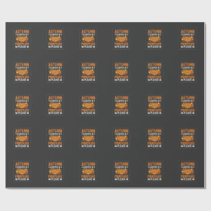 Herbstlaub-Kürbis-Halloween-Design Geschenkpapier