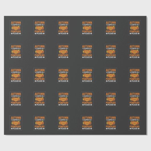 Herbstlaub-Kürbis-Halloween-Design Geschenkpapier (Flach)