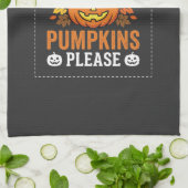 Herbstlaub-Kürbis-Halloween-Design Geschirrtuch (Gefaltet)