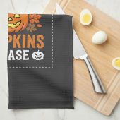 Herbstlaub-Kürbis-Halloween-Design Geschirrtuch (Viertel Falte)
