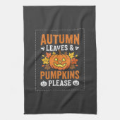 Herbstlaub-Kürbis-Halloween-Design Geschirrtuch (Vertikal)