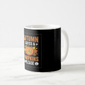 Herbstlaub-Kürbis-Halloween-Design Kaffeetasse (VorderseiteRechts)