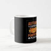 Herbstlaub-Kürbis-Halloween-Design Kaffeetasse (Vorderseite Links)