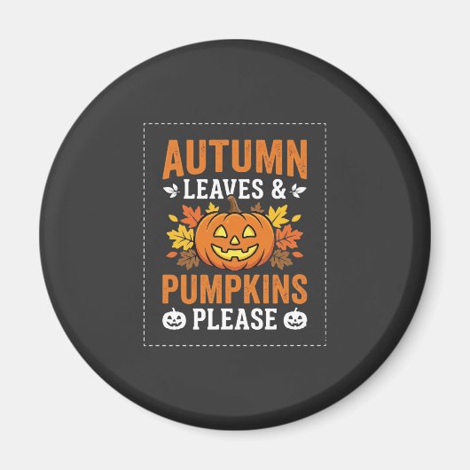Herbstlaub-Kürbis-Halloween-Design Magnet (Vorne)