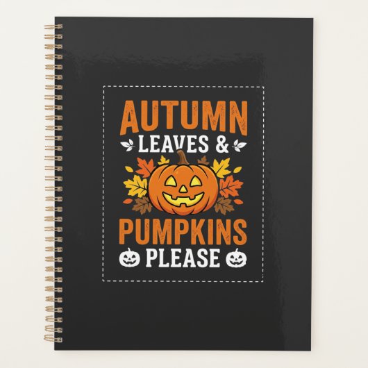 Herbstlaub-Kürbis-Halloween-Design Planer (Vorderseite)