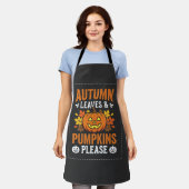 Herbstlaub-Kürbis-Halloween-Design Schürze (Getragen)