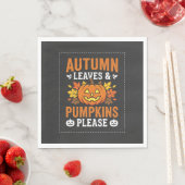 Herbstlaub-Kürbis-Halloween-Design Serviette (Beispiel)