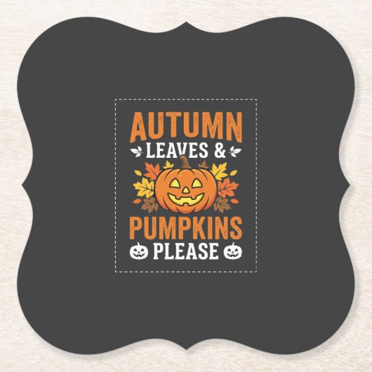 Herbstlaub-Kürbis-Halloween-Design Untersetzer (Vorderseite)