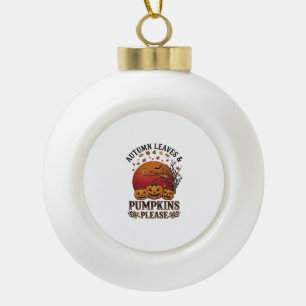 Herbstlaub Kürbisse Bitte Halloween Fledermäuse Bä Keramik Kugel-Ornament