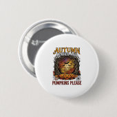 Herbstlaub Kürbisse Bitte Halloween Gruselige Bäum Button (Vorne & Hinten)
