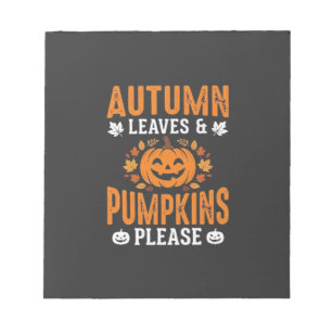 Herbstlaub Kürbisse Bitte Halloween Kürbis De Notizblock