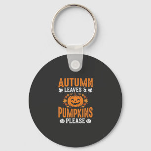Herbstlaub Kürbisse Bitte Halloween Kürbis De Schlüsselanhänger