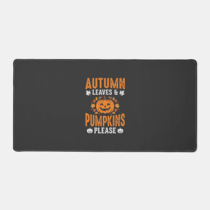 Herbstlaub Kürbisse Bitte Halloween Kürbis De Schreibtischunterlage