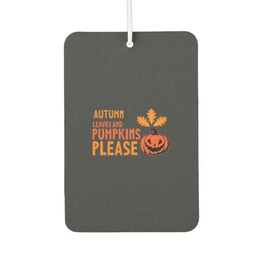 Herbstlaub Kürbisse Bitte Halloween Kürbis Oder Autolufterfrischer (Vorderseite)