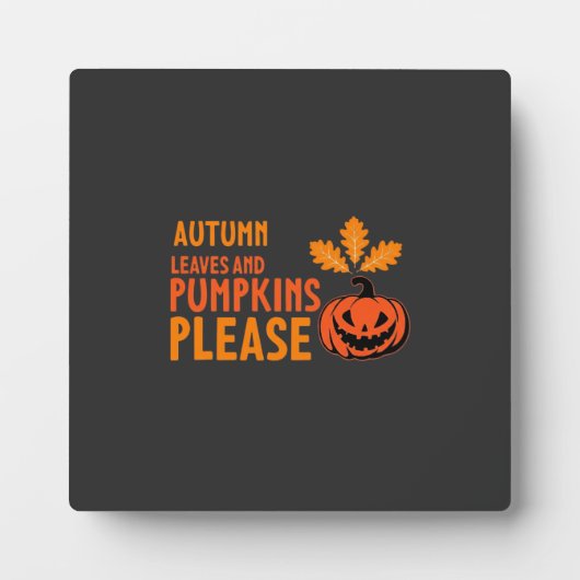 Herbstlaub Kürbisse Bitte Halloween Kürbis Oder Fotoplatte (Vorderseite)