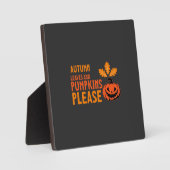 Herbstlaub Kürbisse Bitte Halloween Kürbis Oder Fotoplatte (Vorderseite)