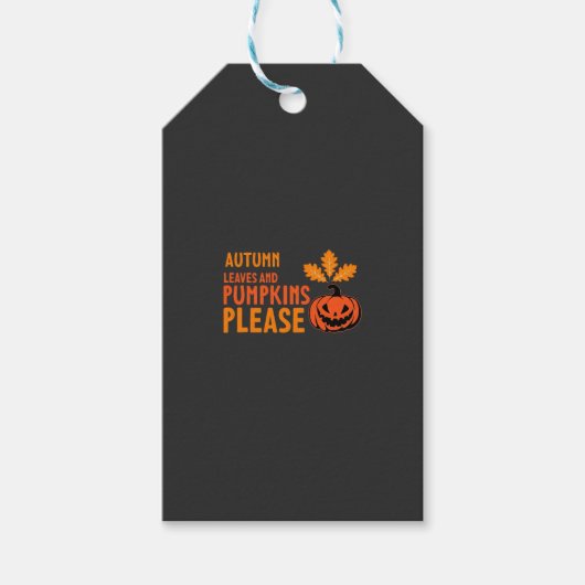 Herbstlaub Kürbisse Bitte Halloween Kürbis Oder Geschenkanhänger (Vorderseite)