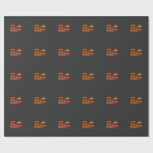 Herbstlaub Kürbisse Bitte Halloween Kürbis Oder Geschenkpapier (Flach)