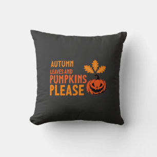 Herbstlaub Kürbisse Bitte Halloween Kürbis Oder Kissen