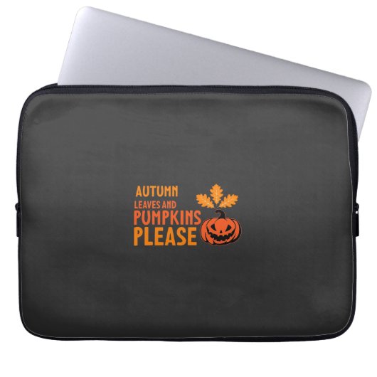 Herbstlaub Kürbisse Bitte Halloween Kürbis Oder Laptopschutzhülle (Vorderseite)