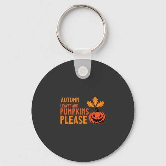 Herbstlaub Kürbisse Bitte Halloween Kürbis Oder Schlüsselanhänger (Vorderseite)