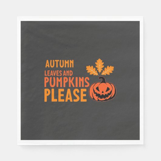 Herbstlaub Kürbisse Bitte Halloween Kürbis Oder Serviette (Vorderseite)