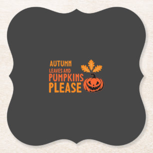 Herbstlaub Kürbisse Bitte Halloween Kürbis Oder Untersetzer