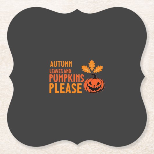Herbstlaub Kürbisse Bitte Halloween Kürbis Oder Untersetzer (Vorderseite)