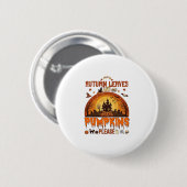 Herbstlaub Kürbisse Bitte Halloween Verhextes Zuha Button (Vorne & Hinten)