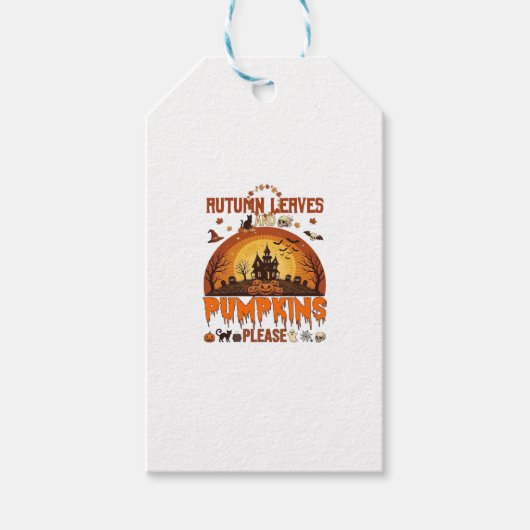 Herbstlaub Kürbisse Bitte Halloween Verhextes Zuha Geschenkanhänger (Vorderseite)