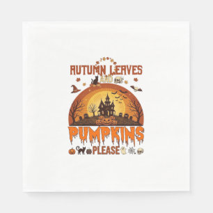 Herbstlaub Kürbisse Bitte Halloween Verhextes Zuha Serviette