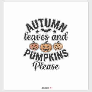 Herbstlaub-Kürbisse Bitte Vintage-Halloween-De Aufkleber