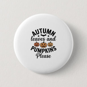 Herbstlaub-Kürbisse Bitte Vintage-Halloween-De Button