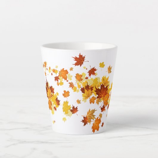 Herbstlaub Latte Tasse (Vorderseite)