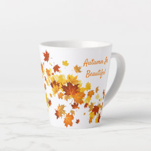 Herbstlaub Latte Tasse