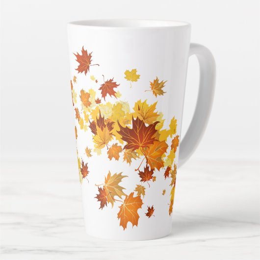 Herbstlaub Latte Tasse (Rechte Ecke)