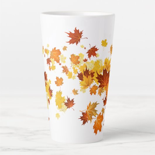 Herbstlaub Latte Tasse (Vorderseite)