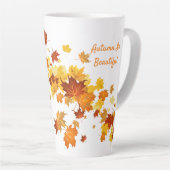 Herbstlaub Latte Tasse (Rechte Ecke)