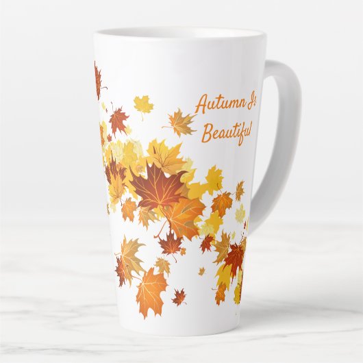 Herbstlaub Latte Tasse (Rechte Ecke)