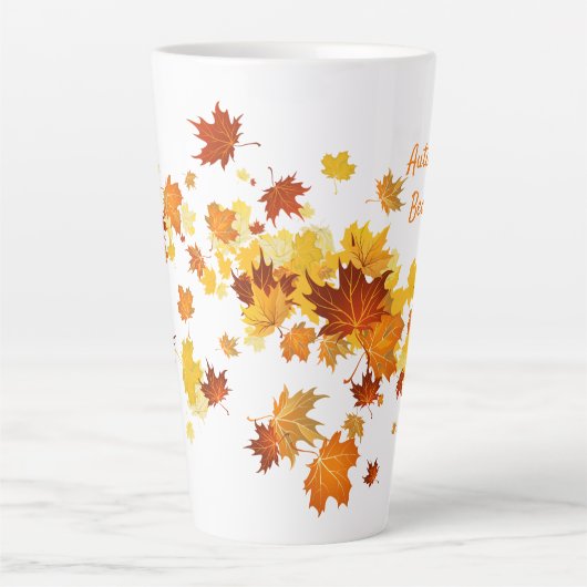 Herbstlaub Latte Tasse (Vorderseite)