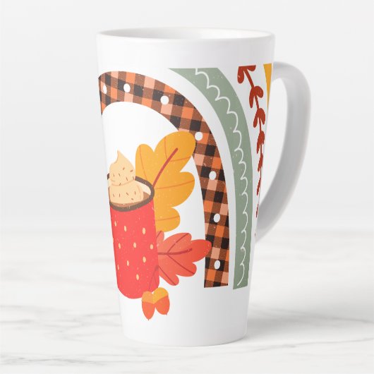 Herbstlaub Latte Tasse Tasse (Rechte Ecke)