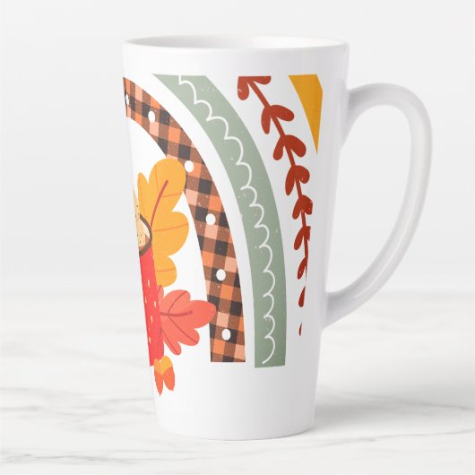 Herbstlaub Latte Tasse Tasse (Rechts)