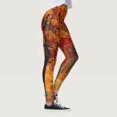 Herbstlaub-Leggings-orange Rot-Woodsy Szene Leggings (Rechts)