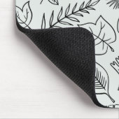 Herbstlaub Line Art Pattern - Niedlich Minimal ein Mousepad (Ecke)