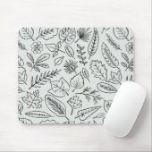 Herbstlaub Line Art Pattern - Niedlich Minimal ein Mousepad (Mit Mouse)