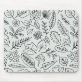 Herbstlaub Line Art Pattern - Niedlich Minimal ein Mousepad (Vorne)